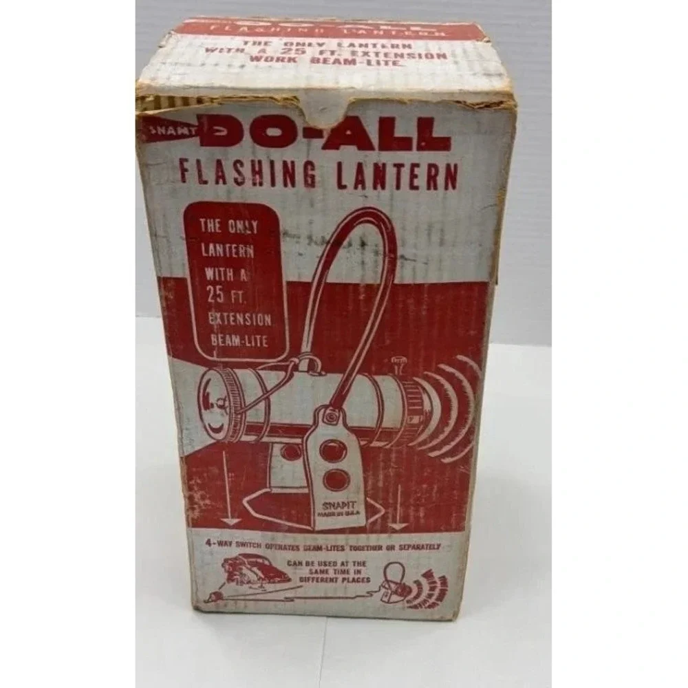 Vintage SNAPIT DO ALL Flashing Lantern Red Beam Light 1950/60s Tested Box Tags